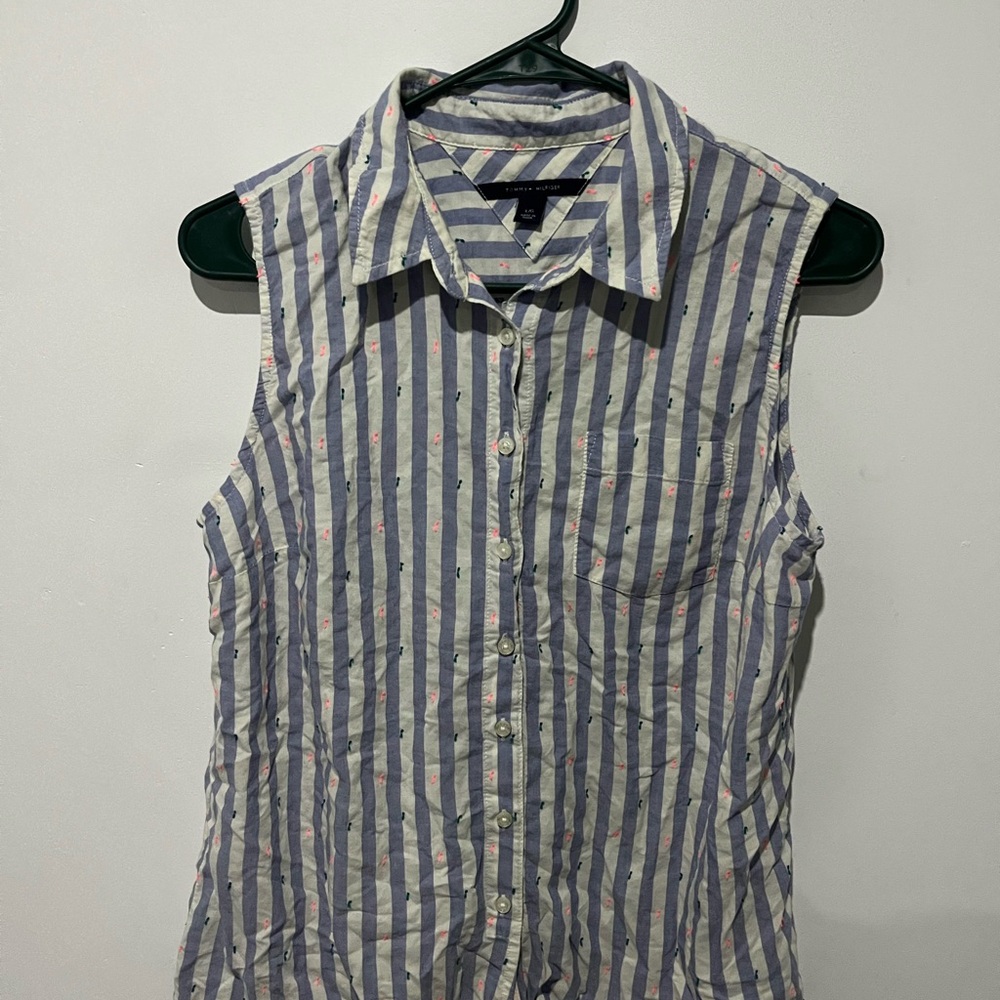 Tommy hilfiger Striped Sleeveless Button-Up Shirt